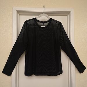 Express Sheer Black Long Sleeve Blouse